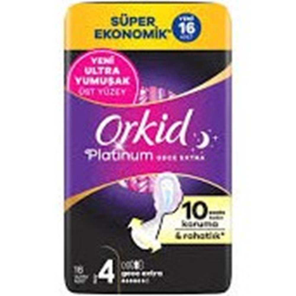 ORKİD SÜPER EKONOMİK KADIN PEDİ 16 ADET 4 NUMARA EXTRA GECE