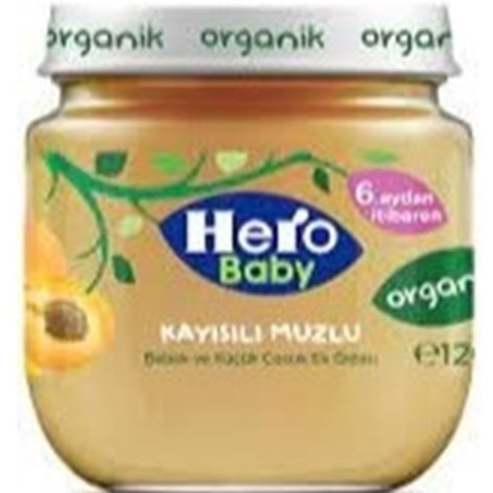 HERO BABY ORGANIK KAVANOZ MAMA 120 GR KAYISI MUZ