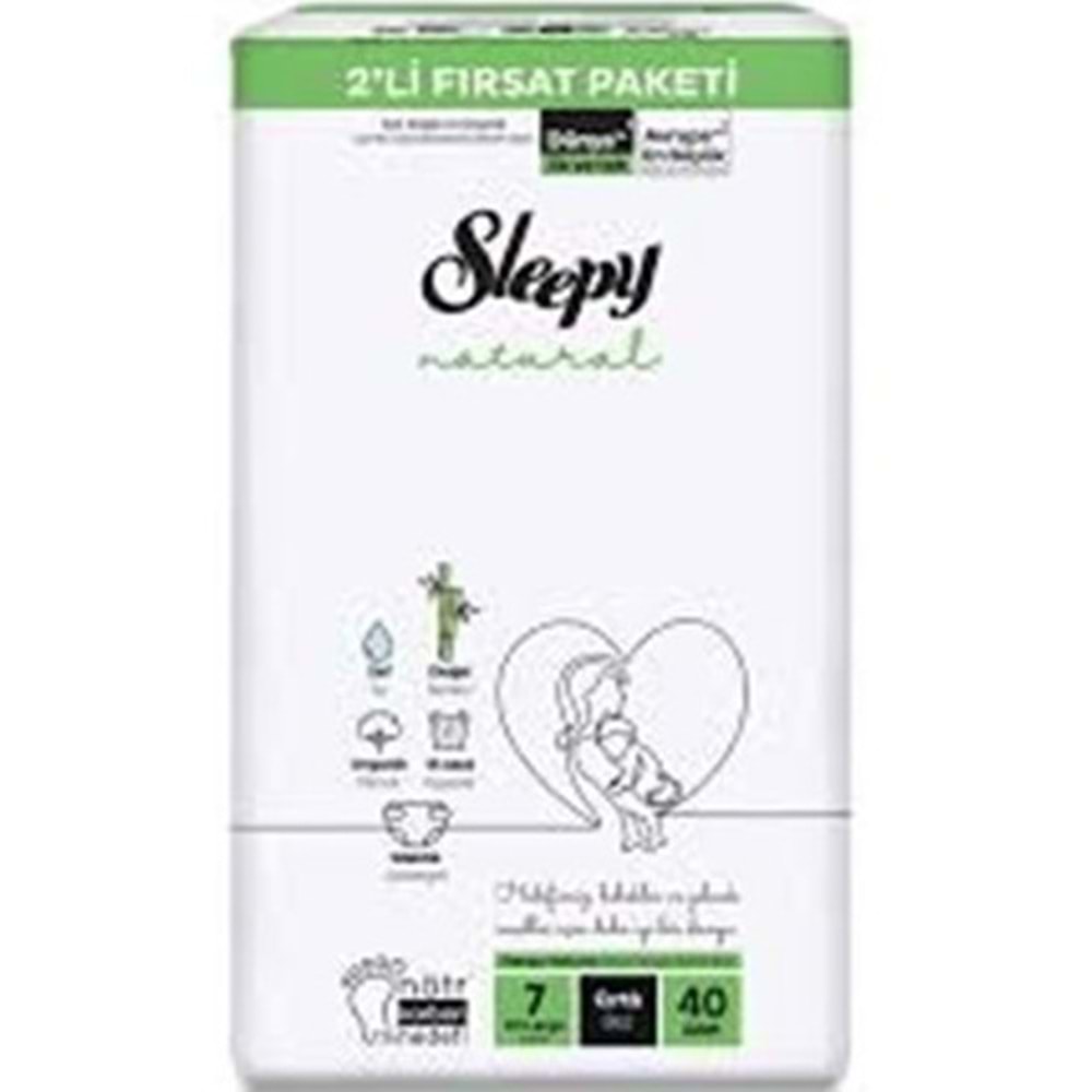SLEEPY NATURAL BEBEK BEZİ 7 XXLARCE 40 ADET CIRTLI