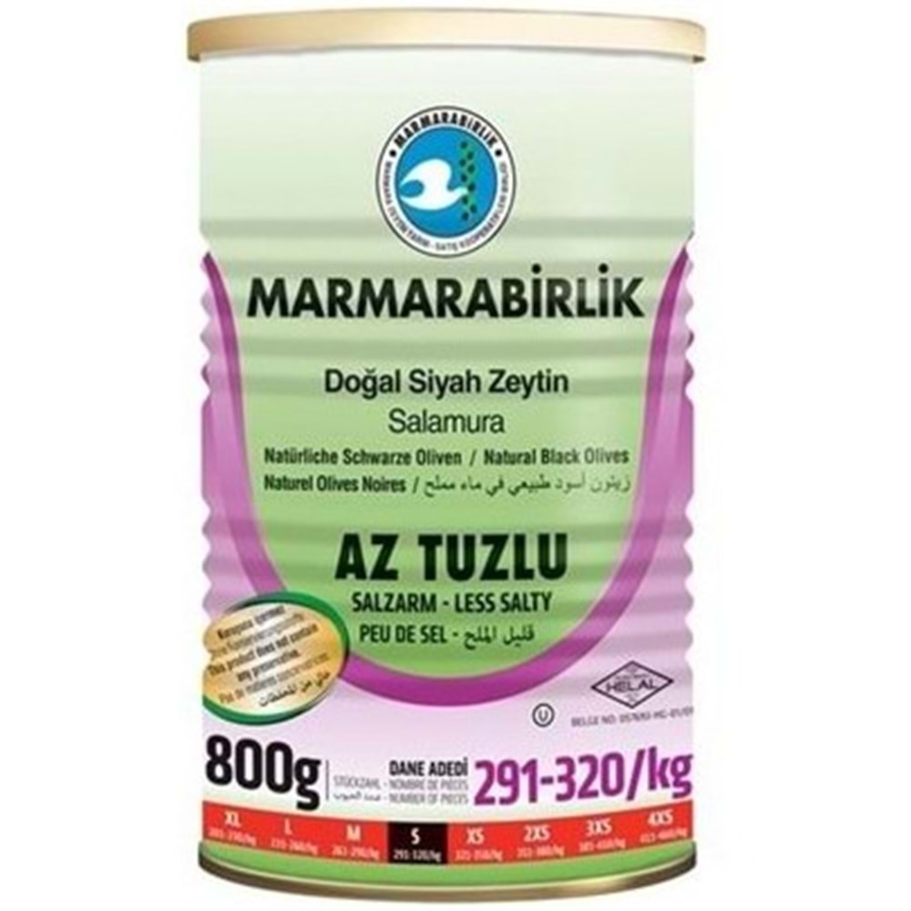 MARMARA BİRLİK AZ TUZLU SIYAH ZEYTIN 800 GR S