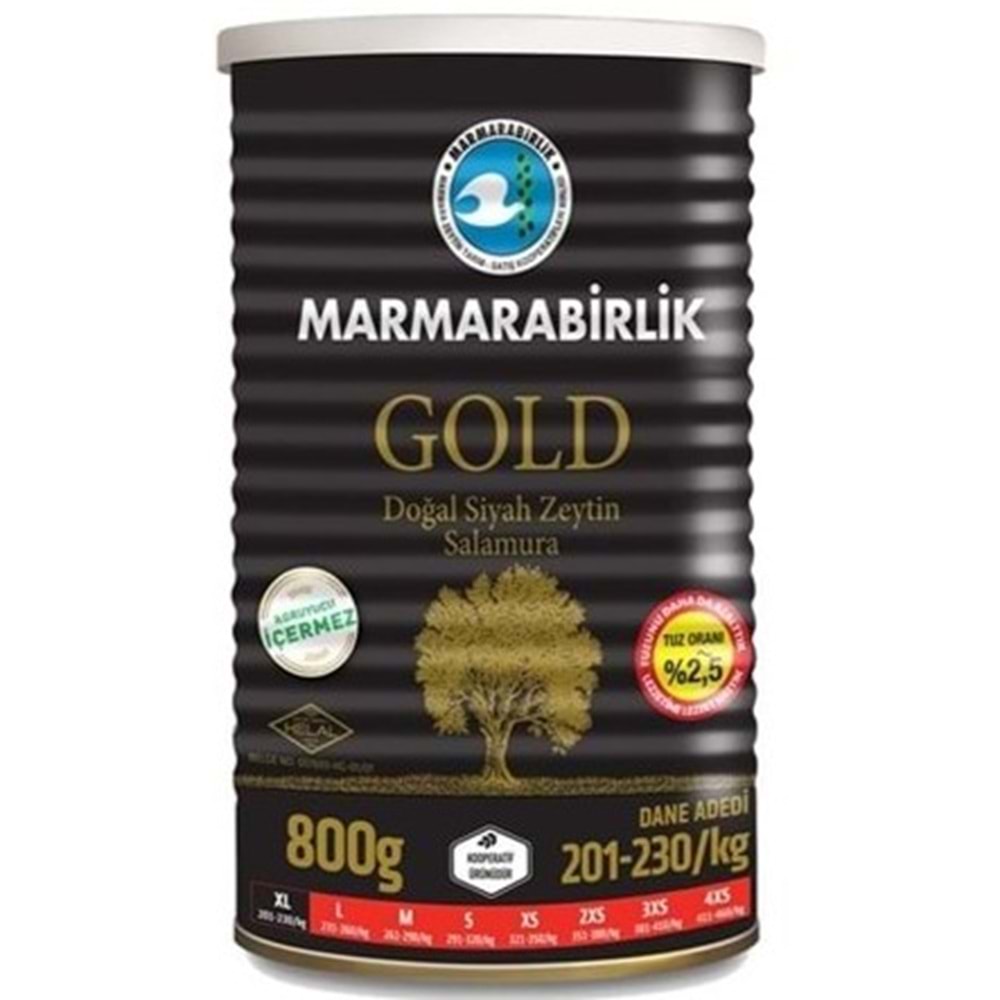 MARMARA BİRLİK GOLD DOGAL SIYAH ZEYTIN 800 GR