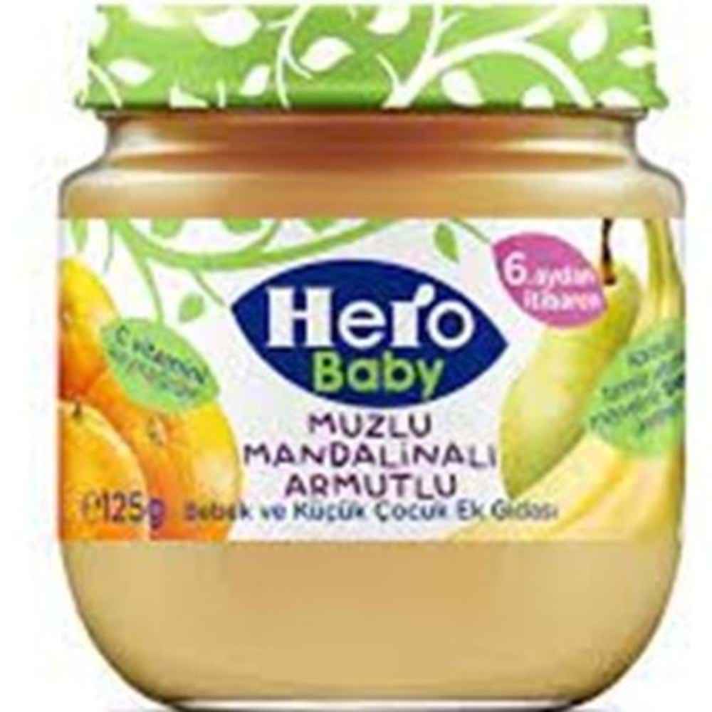 HERO BABY KAVANOZ MAMA 125 GR MUZ ARMUT MANDALİNA