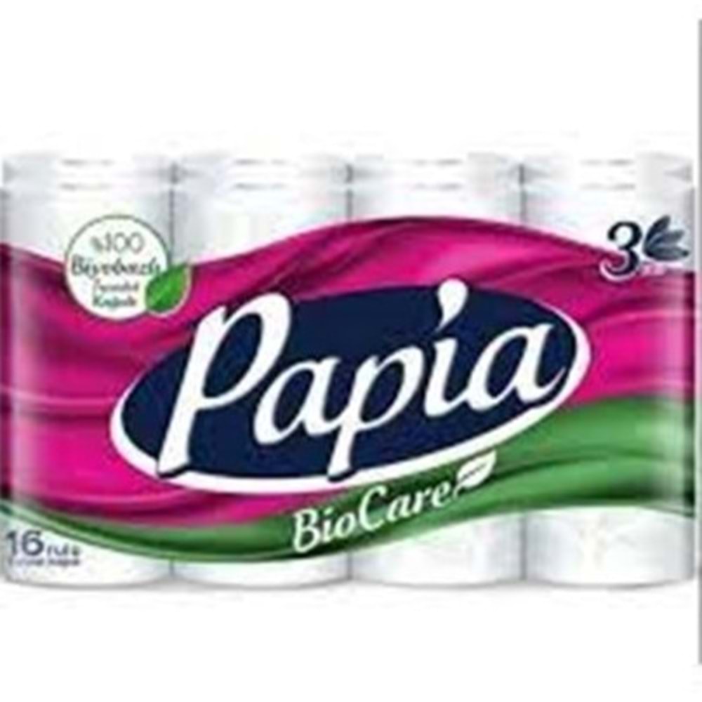 PAPIA TUVALET KAGIDI 16 LI BIO CARE