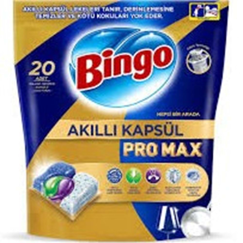 BİNGO BULAŞIK TABLETİ 20 ADET AKILLI KAPSÜL PROMAX