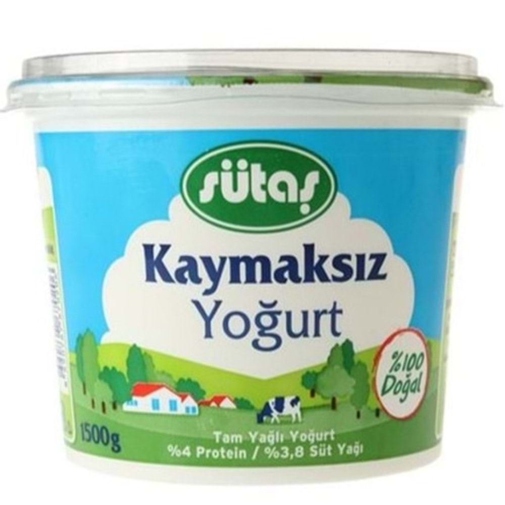 SÜTAŞ KAYMAKSIZ YOGURT 1500 GR