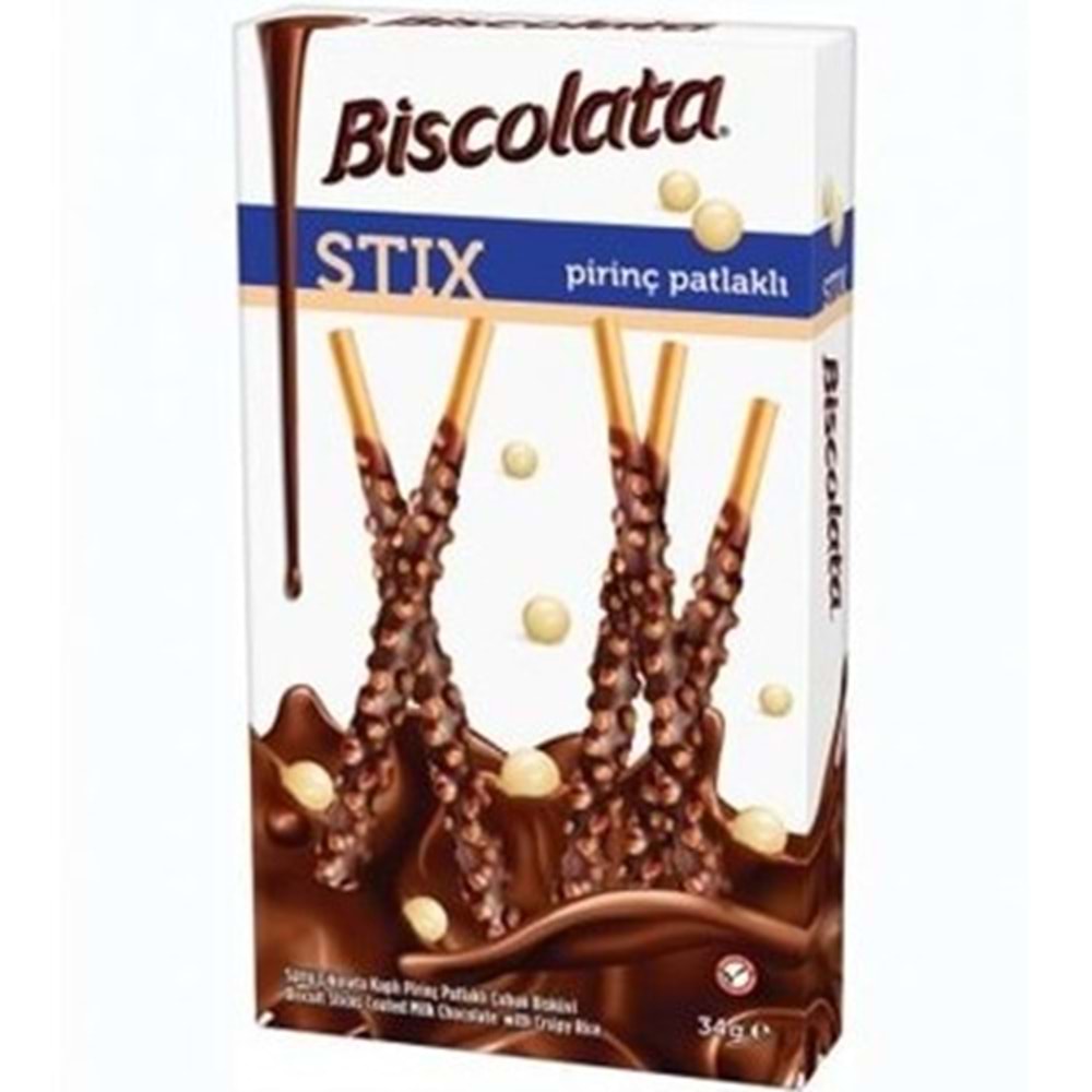 ŞÖLEN BISCOLATA STIX 34 GR PIRINC PATLAKLI