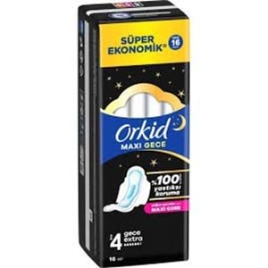 ORKİD SÜPER EKONOMİK KADIN PEDİ 16 ADET 4 BOY MAXİ GECE