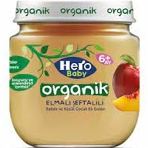 HERO BABY ORGANIK KAVANOZ MAMA 120 GR ELMA SEFTALI