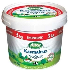 SÜTAŞ KAYMAKSIZ YOGURT 3000 GR