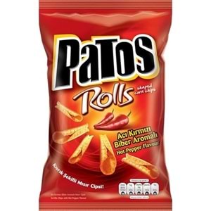 PATOS ROLLS CİPS 195 G KIVRIK ACI KIRMIZI BİBER AROMALI