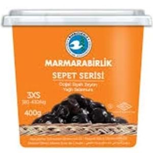 MARMARABİRLİK SEPET SERISI SIYAH ZEYTIN 400 GR 3XS