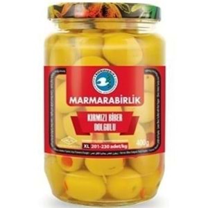 MARMARA BİRLİK YESIL ZEYTIN 400 GR BIBERLI