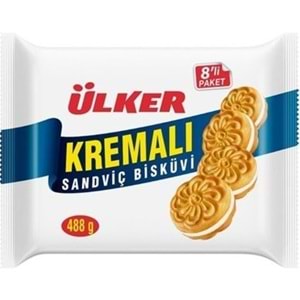 ÜLKER KREMALI BISKUVI 8 LI PAKET 488 GR