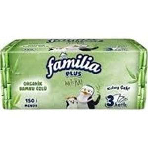 FAMİLİA 3 KATLI MENDİL 150 ADET ORGANİK BAMBU ÖZLÜ