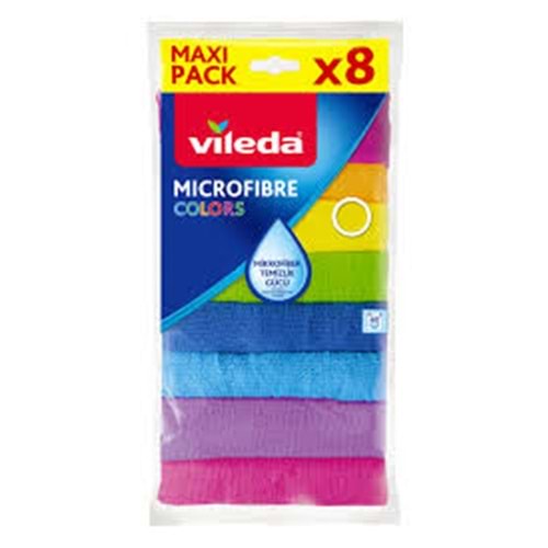 VİLEDA MİCROFIBER COLORS TEMİZLİ,K BEZİ 8 Lİ