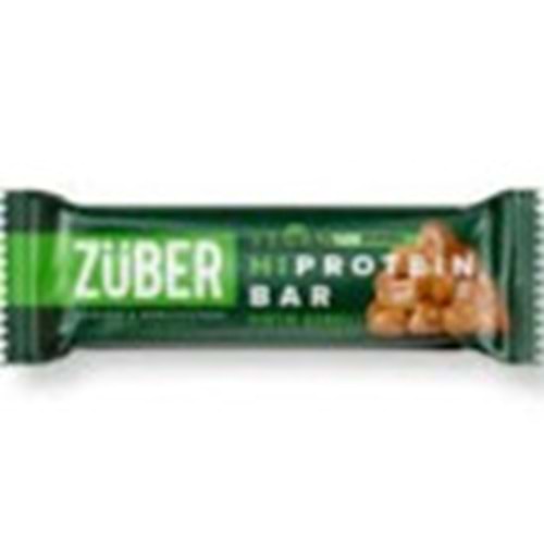 ZÜBER GLUTENSIZ HI PROTEIN BAR 45 GR VEGAN YER FISTIGI EZMELI