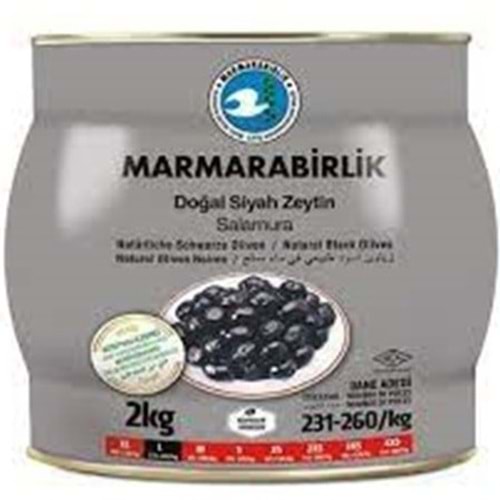 MARMARA BİRLİK DOGAL SIYAH ZEYTIN 2 KG L