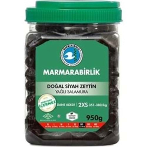 MARMARA BİRLİK DOGAL SIYAH ZEYTIN 950 GR 2XS