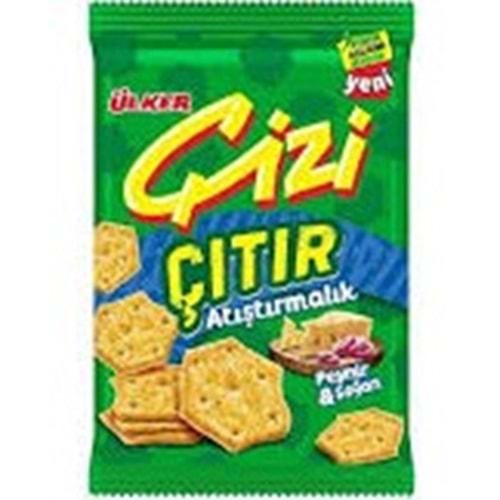 ÜLKER ÇİZİ FIRINLANMIŞ ÇITIR ATIŞTIRMALIK 160 G PEYNİRLİ&SOĞANLI