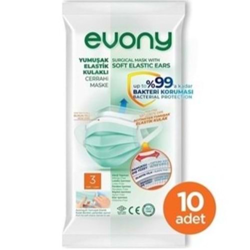 EVONY CERRAHI MASKE 10 LU
