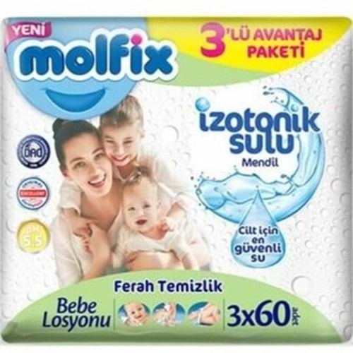 MOLFİX ISLAK HAVLU 3X60 LI IZOTONIK SULU FERAH TEM