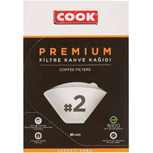 COOK PREMIUM FİLTRE KAHVE KAĞIDI 80 ADET 2 NUMARA