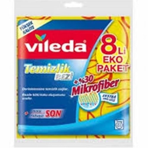 VİLEDA TEMIZLIK BEZI 8 LI % 30 MIKROFIBERLI
