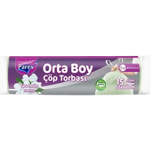 PAREX ORTA BOY ÇÖP TORBASI 15 ADET YASEMİN KOKULU