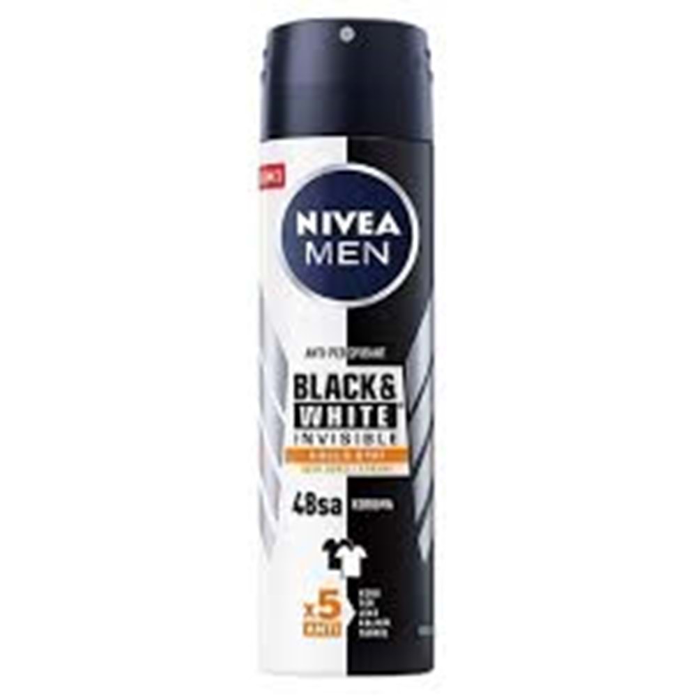 NIVEA DEODORANT 150 ML BLACK WHITE INVISIBLE
