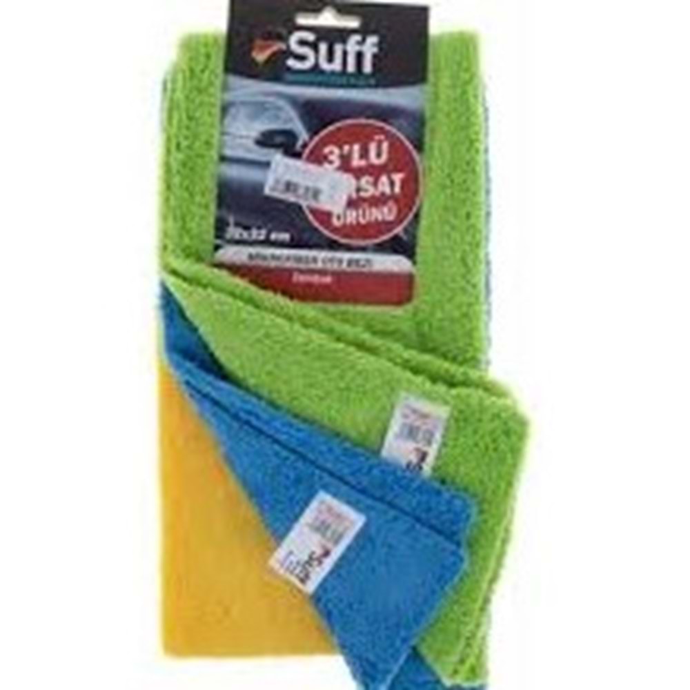 SUFF MİKROFİBER TEMİZLİK HAVLUSU 32X32 CM 3 ADET