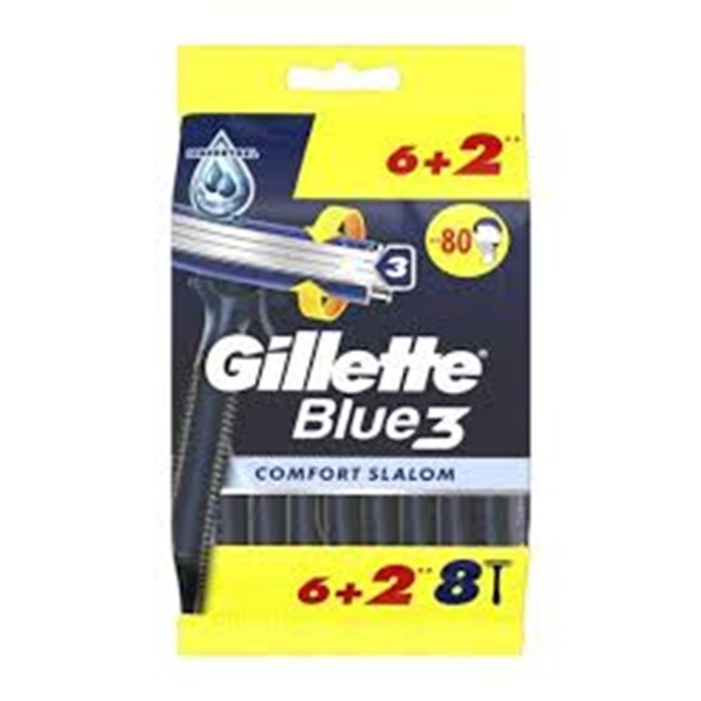 GİLLETTE BLUE 3 TRAS BICAGI 8 LI COMFORT