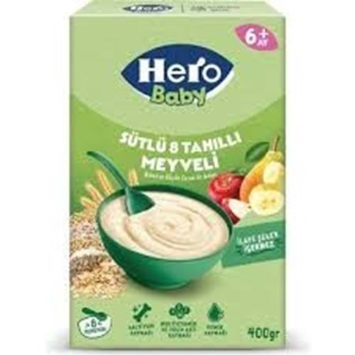 HERP BABY BEBEK MAMASI 6+ AY 400 G SÜTLÜ 8 TAHILLI MEYVELİ