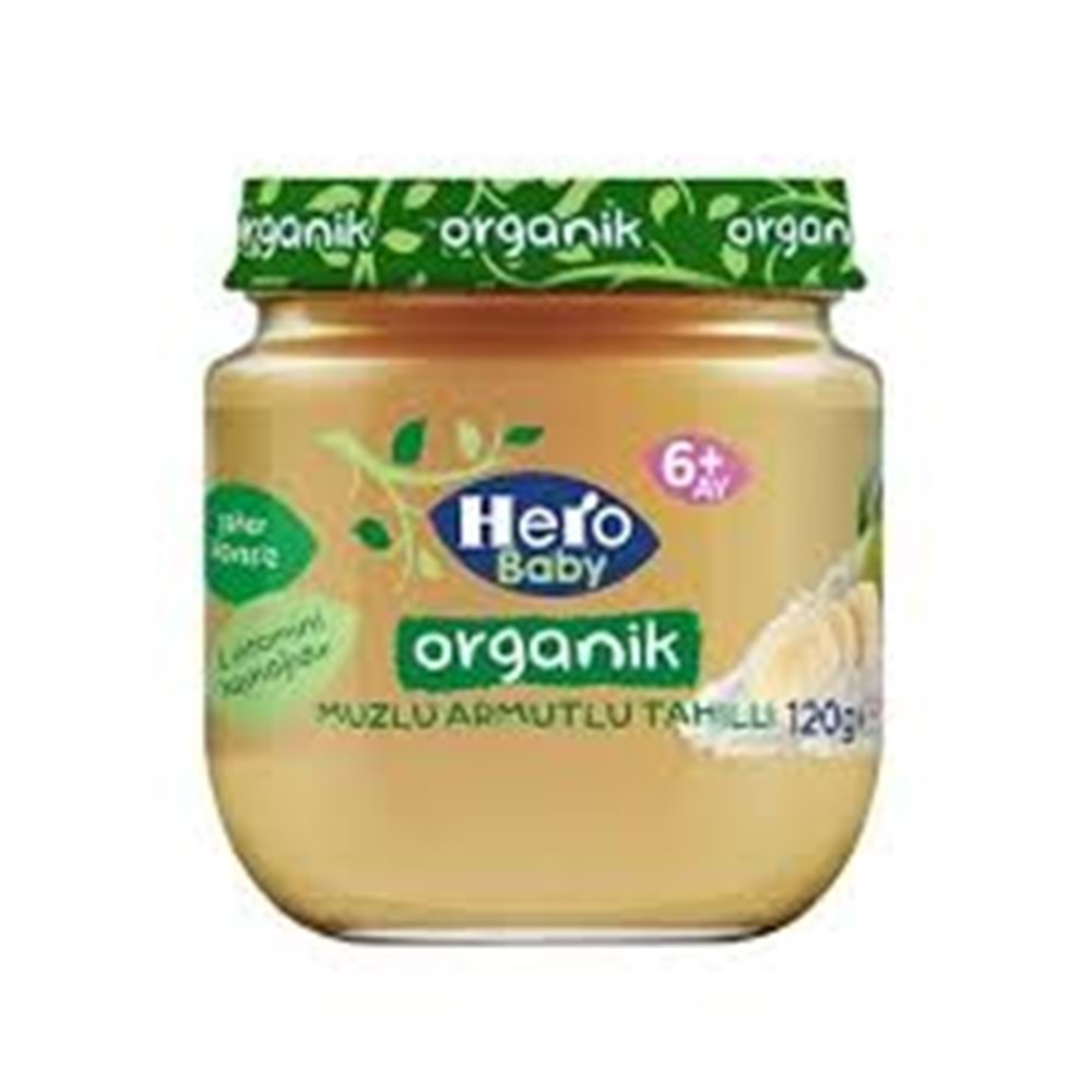 HERO BABY ORGANIK KAVANOZ MAMA 120 GR MUZ ARMUT TAHIL