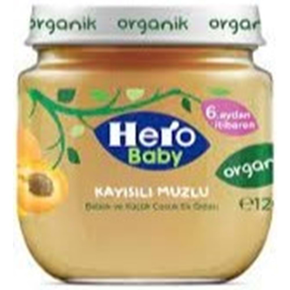 HERO BABY ORGANIK KAVANOZ MAMA 120 GR KAYISI MUZ