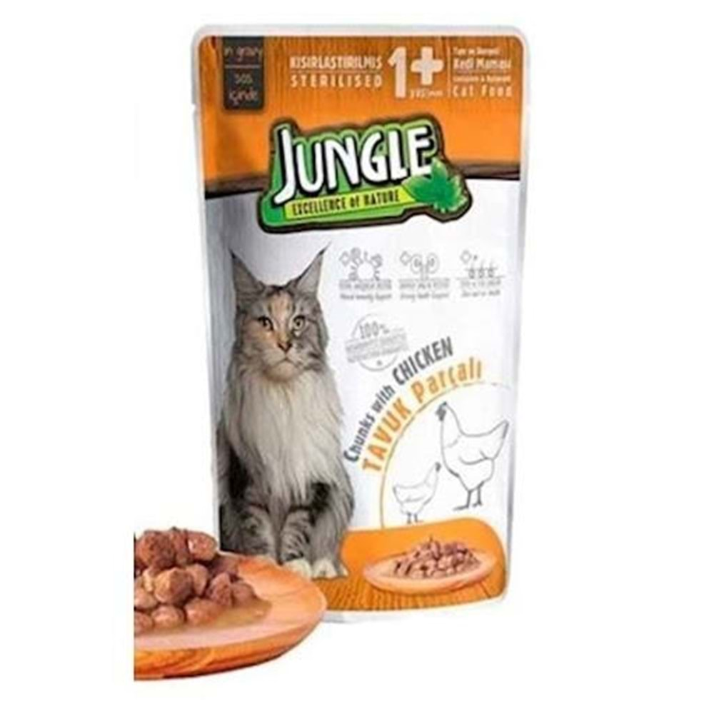 JUNGLE KISIRLASTIRILMIS KEDI MAMASI 100 GR TAVUKLU