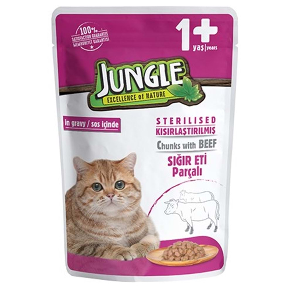 JUNGLE KISIRLASTIRILMIS KEDI MAMASI 100 GR SIGIR ETLI