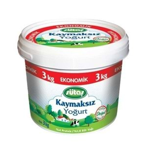 SÜTAŞ KAYMAKSIZ YOGURT 3000 GR