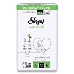 SLEEPY NATURAL BEBEK BEZİ 6 XLARCE 46 ADET CIRTLI