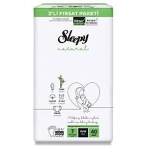 SLEEPY NATURAL BEBEK BEZİ 7 XXLARCE 40 ADET CIRTLI