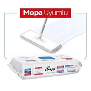 SLEEPY MOPA UYUMLU YER TEMİZLİK HAVLUSU 50 ADET BEYAZ SİRKE KARBONAT MAVİ ÇAM KOKULU