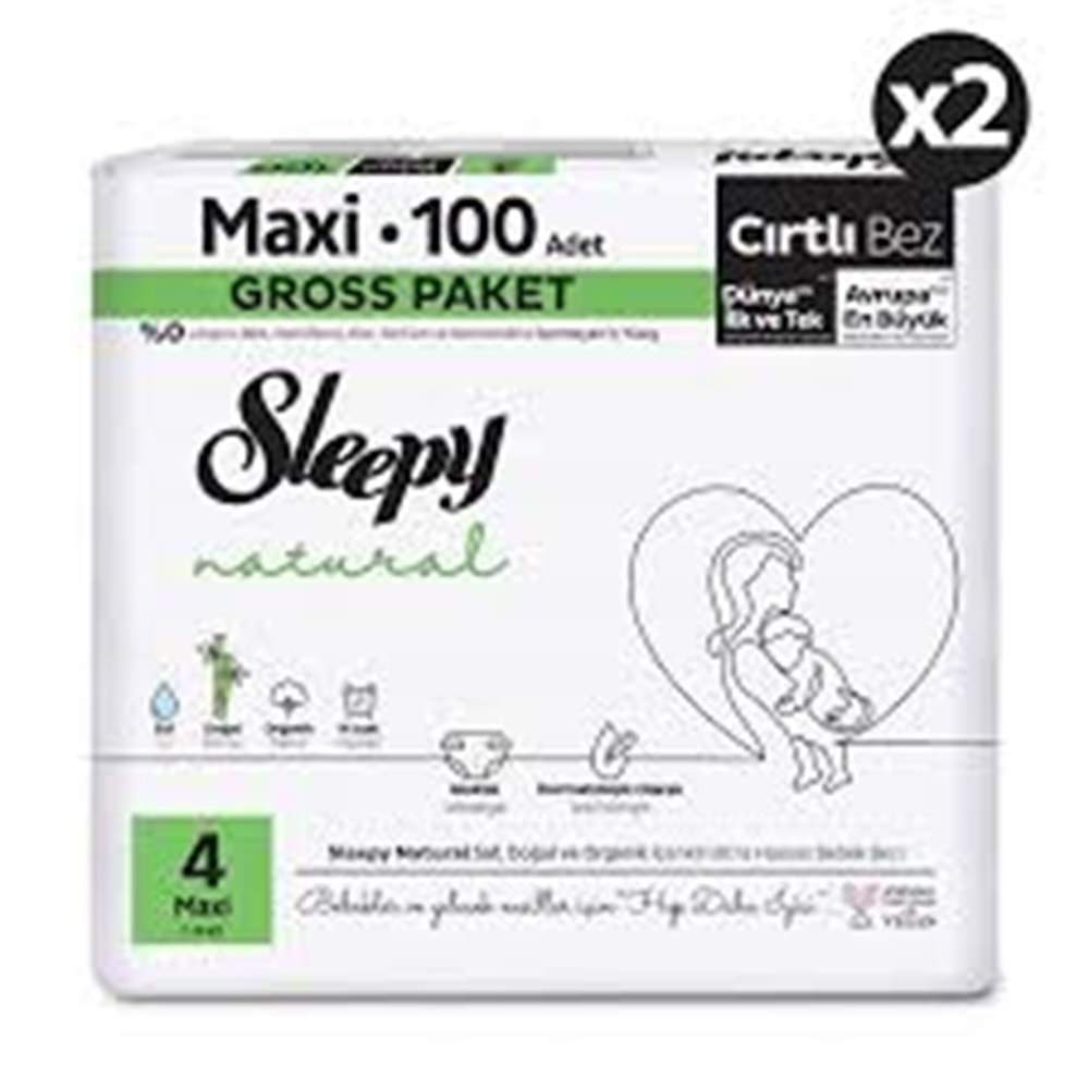 SLEEPY NATURAL GROSS BEBEK BEZİ 4 MAXİ 100 ADET