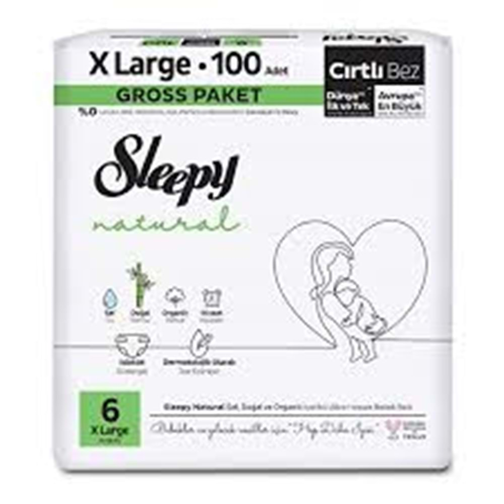 SLEEPY NATURAL GROSS BEBEK BEZİ 6 X-LARCE 100 ADET