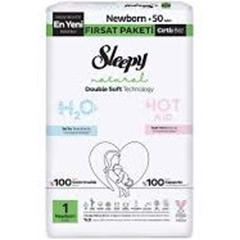 SLEEPY NATURAL BEBEK BEZİ 1 NUMARA 50 ADET CIRTLI