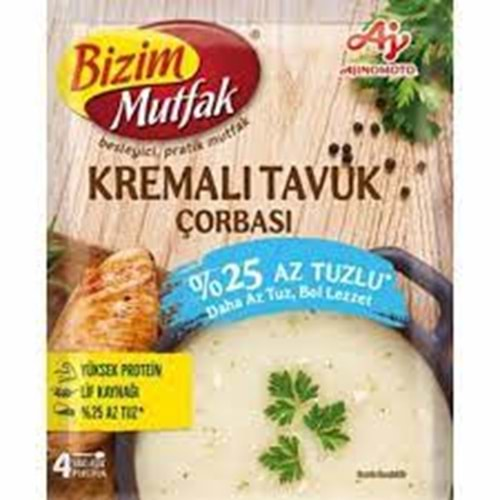 BİZİM AZ TUZLU HAZIR CORBA 62 GR KREMALI TAVUK