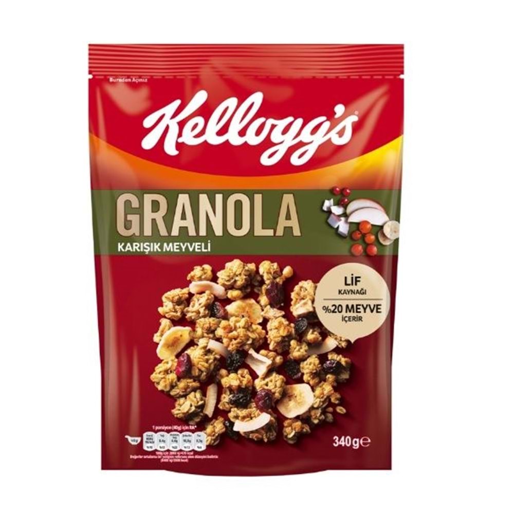 KELLOGGS GRANOLA 340 GR KARISIK MEYVELI