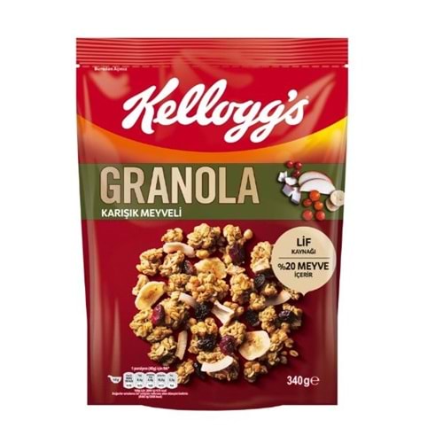 KELLOGGS GRANOLA 340 GR KARISIK MEYVELI