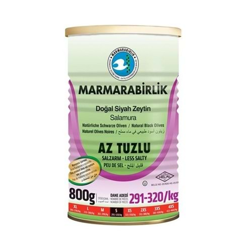 MARMARA BİRLİK AZ TUZLU SIYAH ZEYTIN 800 GR S