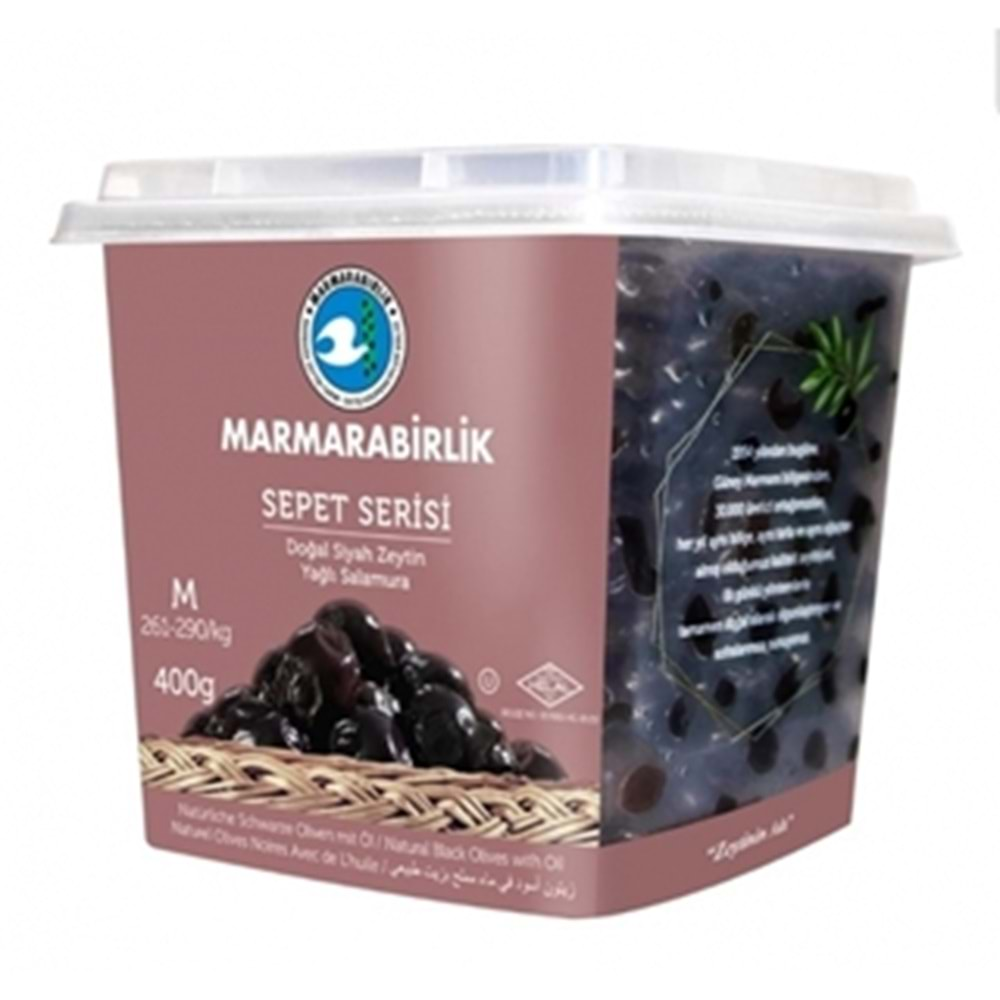 MARMARA BİRLİK SEPET SERISI SIYAH ZEYTIN 400 GR M