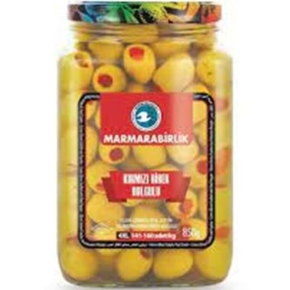 MARMARA BİRLİK YESIL ZEYTIN 850 GR BIBERLI