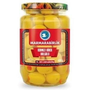 MARMARA BİRLİK YESIL ZEYTIN 400 GR BIBERLI